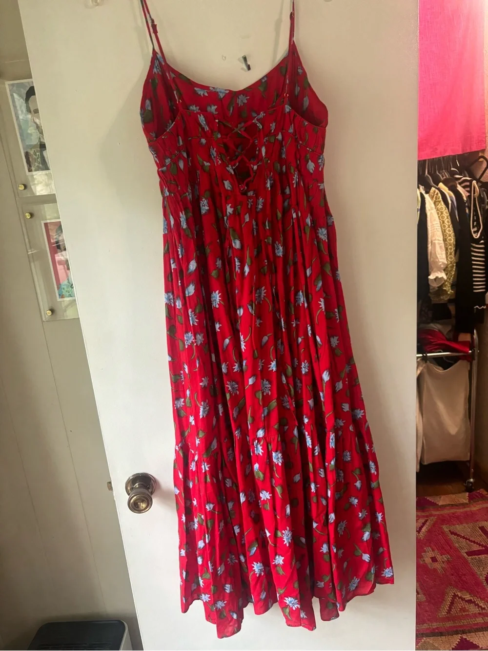 J. Crew Red Floral Midi Sundress